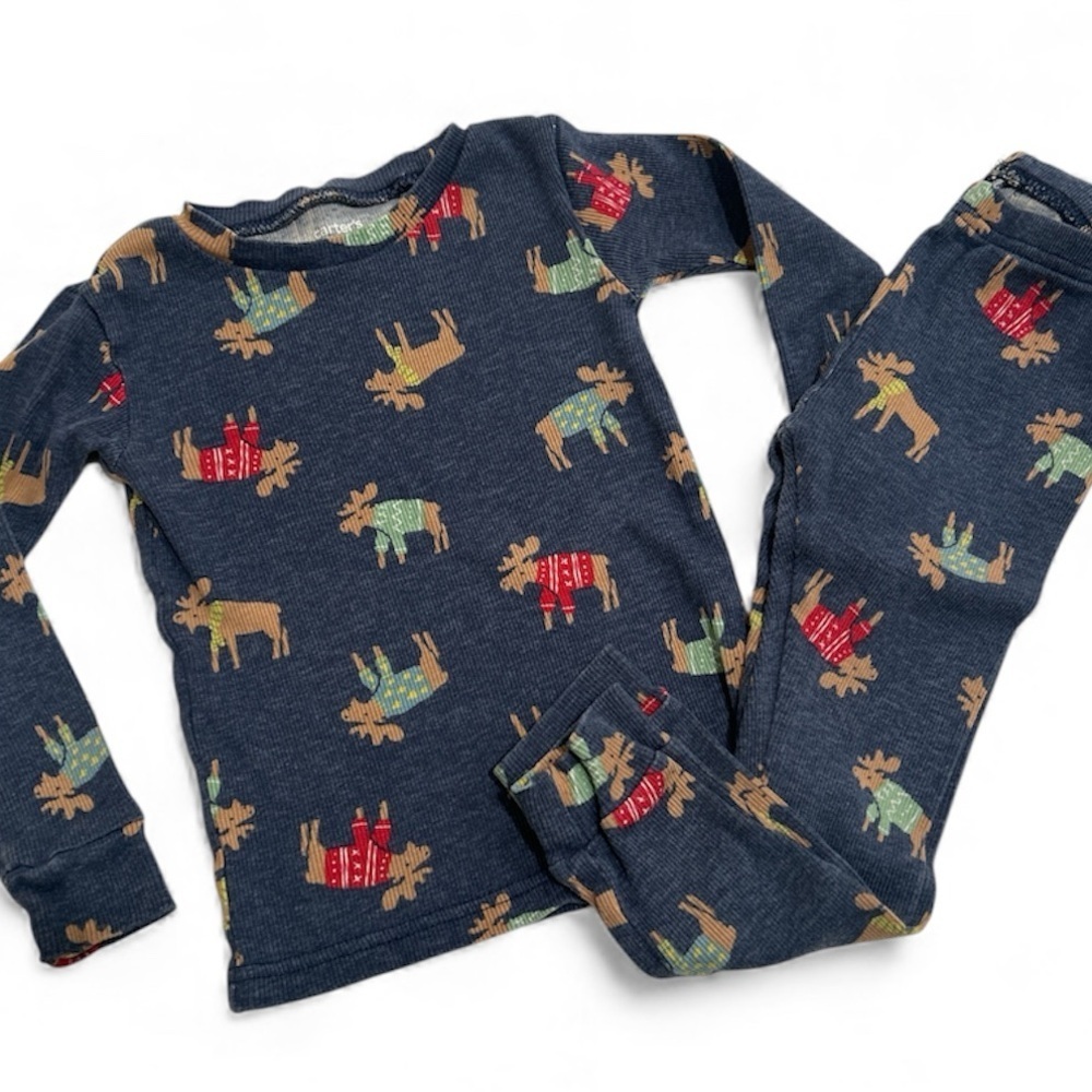 Carter’s Kids Moose Print Pajama Set - Blue